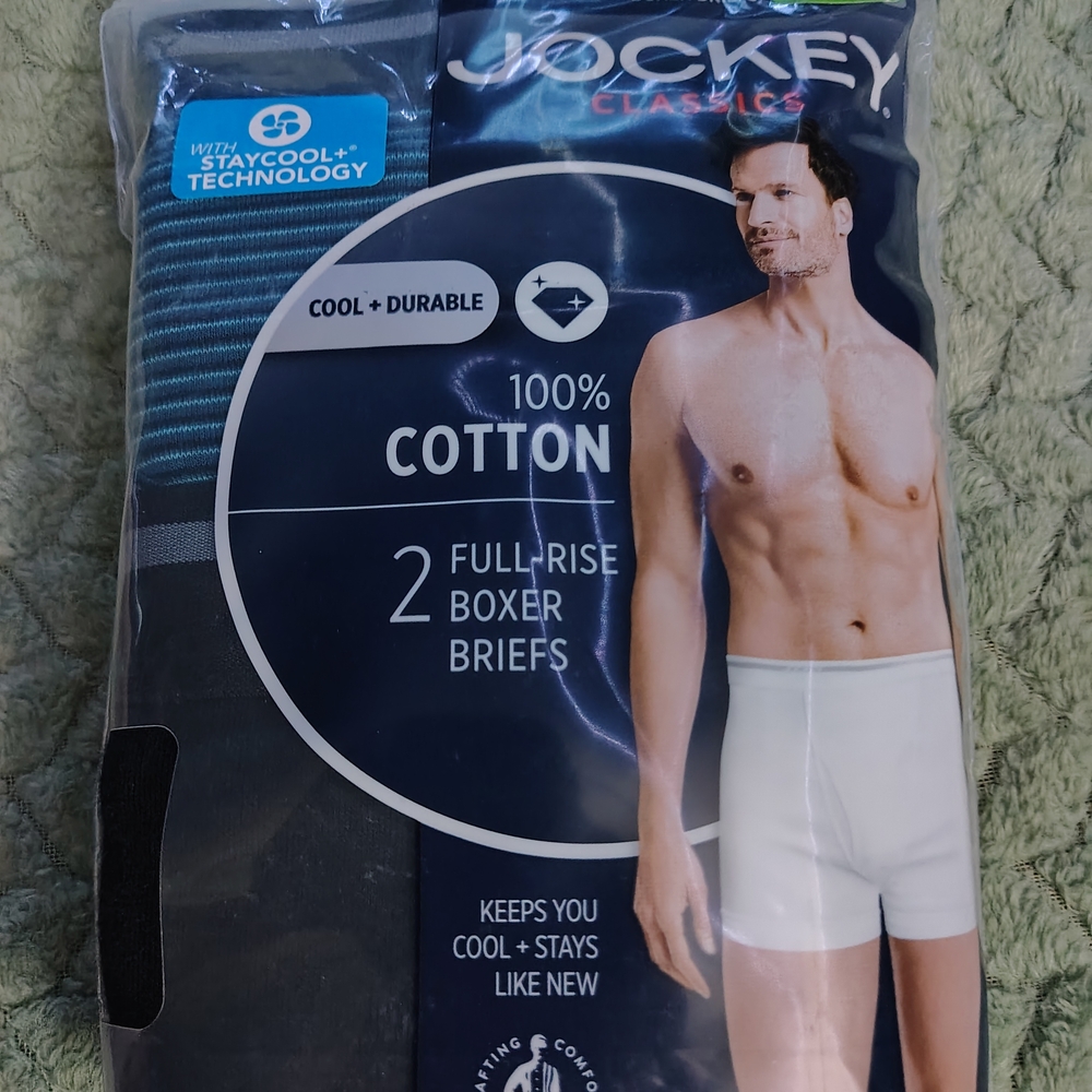 Jockey Men’s Boxer Briefs 2-Pack - Navy Striped & Black
